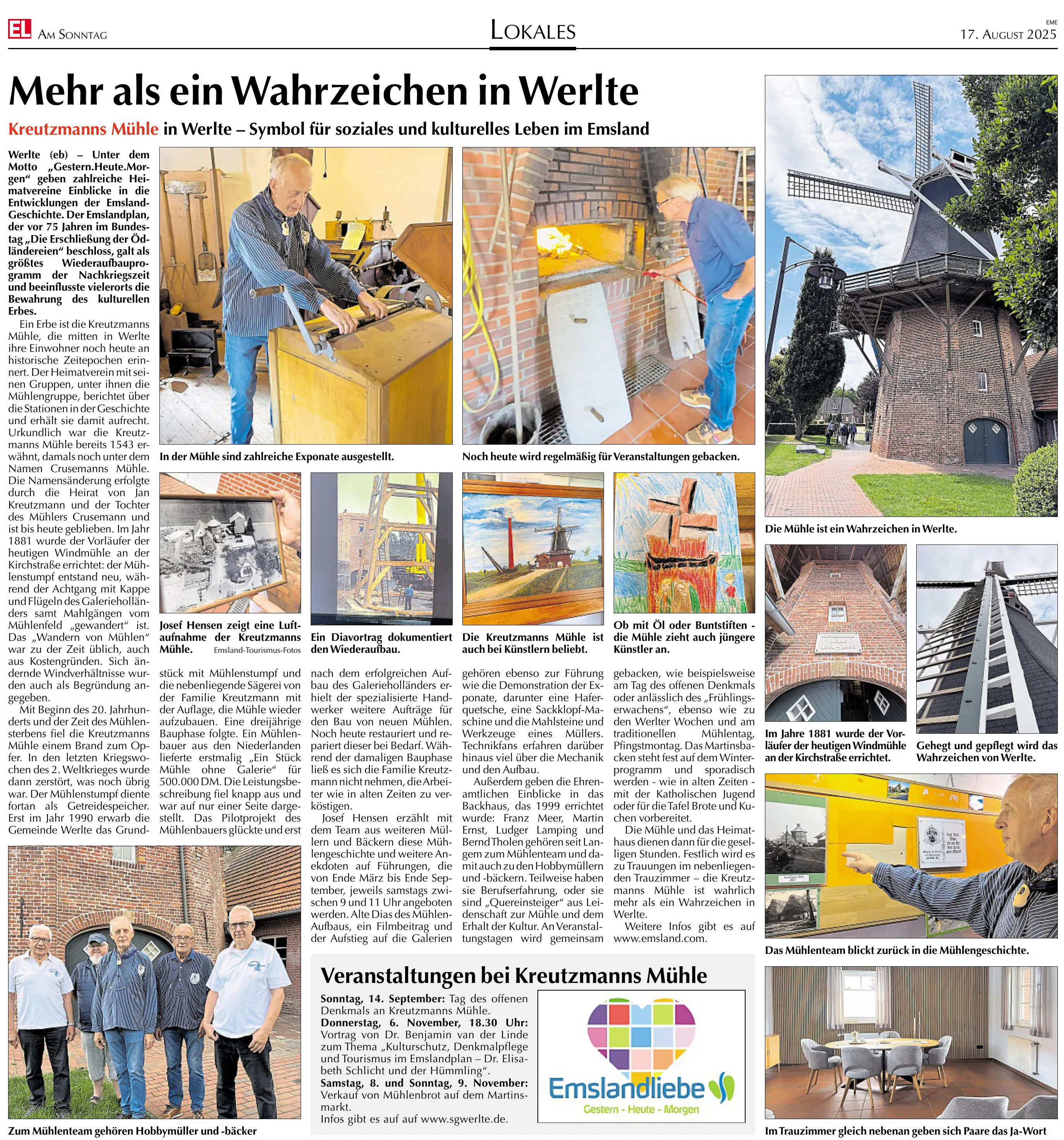Mehr als ein Wahrzeichen in Werlte - Kreutzmanns Mühle Mehr als ein Wahrzeichen in Werlte - Kreutzmanns Mühle
